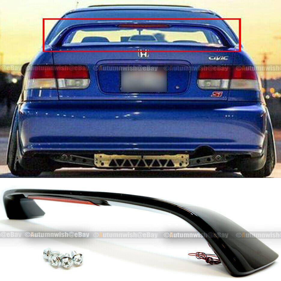 Honda Civic SI 96-00 Glossy Black Trunk Spoiler Wing LED Brake