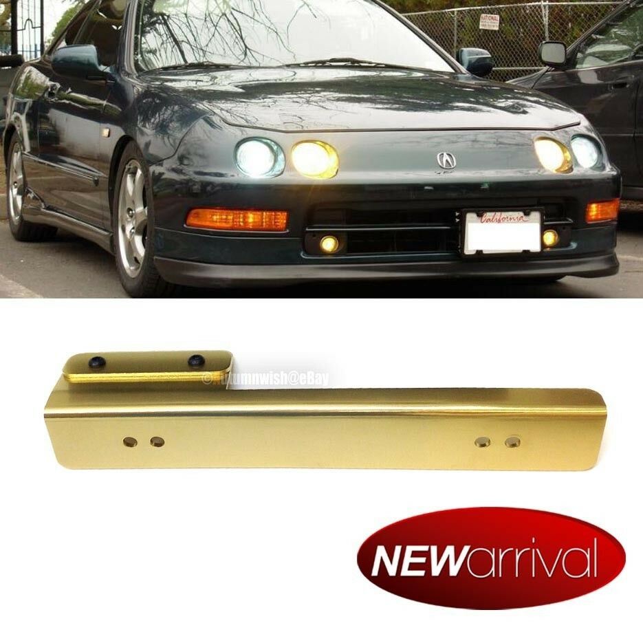 For: Metro Front Bumper Aluminum License Plate Relocation Bracket Gold - Autumn Wish Auto Art