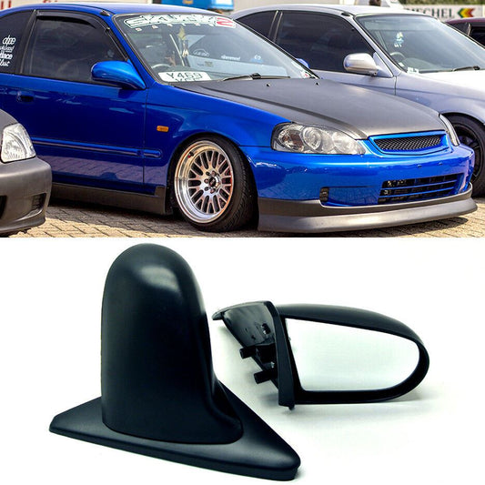 Honda 96-00 Civic 2DR 3DR Coupe Hatchback Manual Spoon Style JDM Side View Mirror - Autumn Wish Auto Art