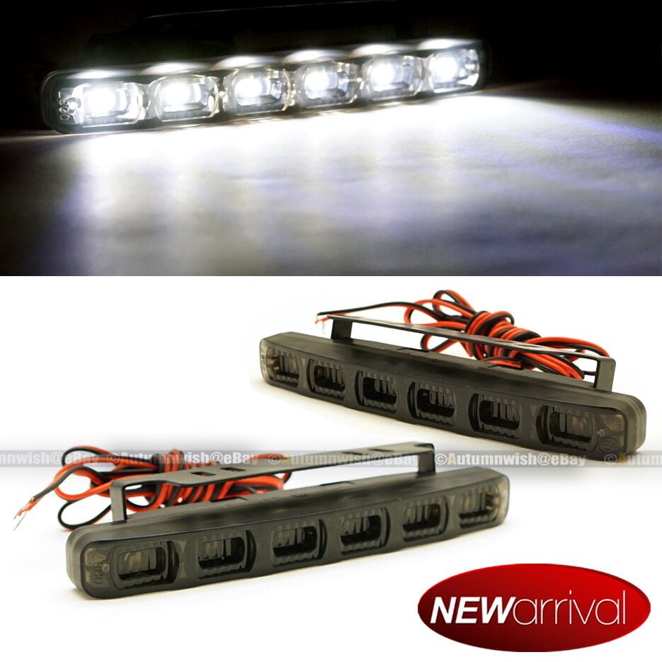 Honda Civic 6000K Smoke 6 White LED Daytime Running Fog Parking Signal light - Autumn Wish Auto Art