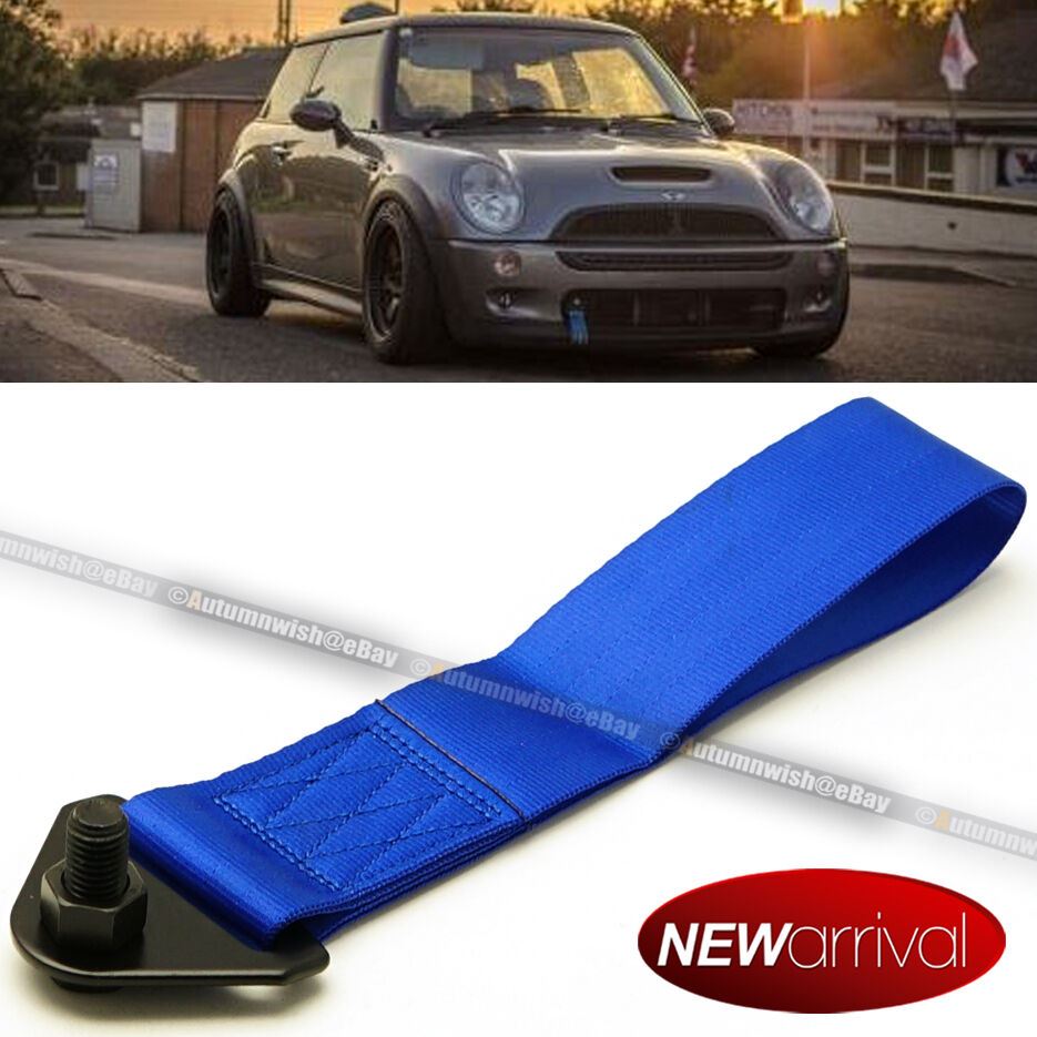 Fit Sierra Bolt On Nylon 50mm Towing Belt Bumper Tow Hook Strap Blue - Autumn Wish Auto Art