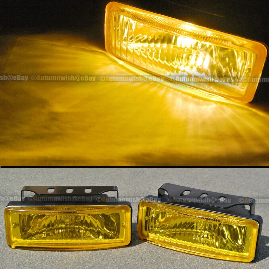 For C230 5 x 1.75 Square Yellow Driving Fog Light Lamp Kit W/ Switch & Harness - Autumn Wish Auto Art