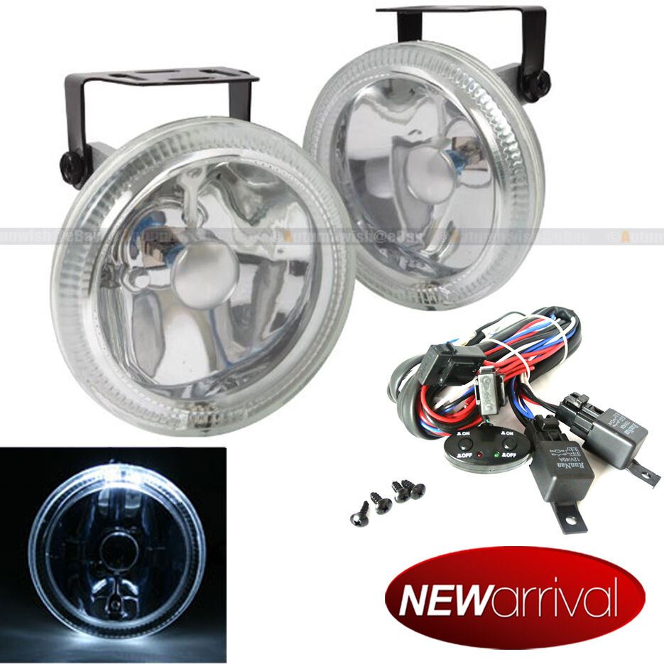 Honda Civic 4" Round Super White w/ White Halo Bumper Driving Fog Light Lamp Kit - Autumn Wish Auto Art