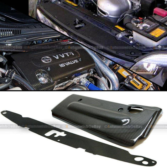 Scion tC 05-10 Real Carbon Fiber Custom Made Engine Cover and Radiator Plate Combo - Autumn Wish Auto Arts