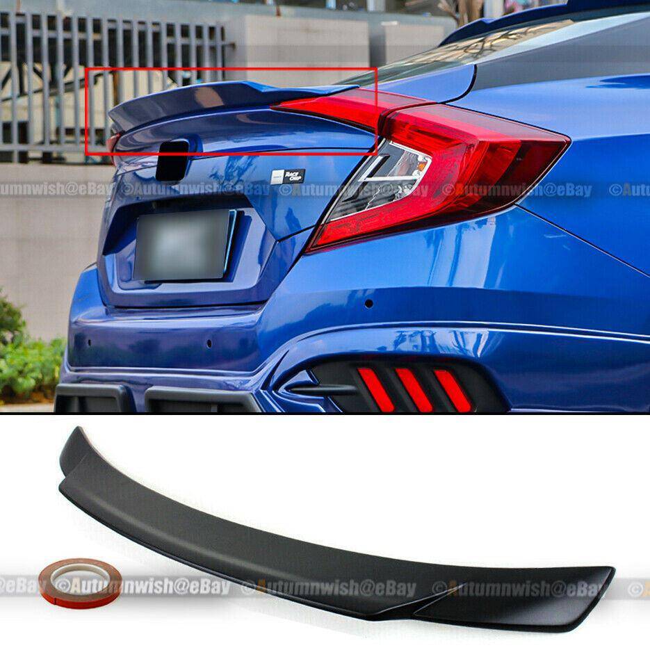 Honda Civic 16-20 4DR Unpainted Lower High Kick Duckbill Rear Trunk Wing Spoiler - Autumn Wish Auto Arts