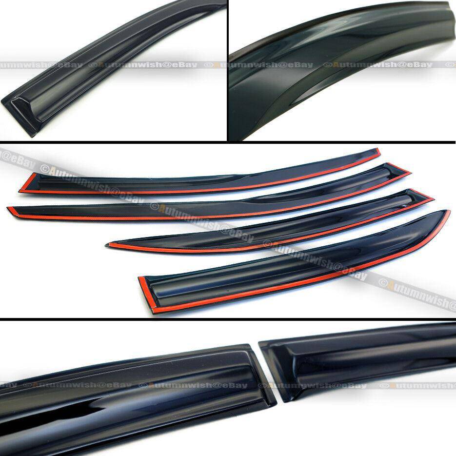 Toyota Camry 07-11 SE Mugen Style 3D Wavy Black Tinted Window Visor Vent - Autumn Wish Auto Arts